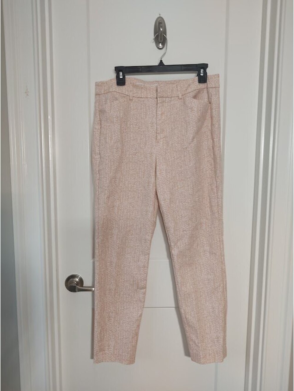 Nine West Slim Ankle Women's Pants Size 12 Beige Patterned
